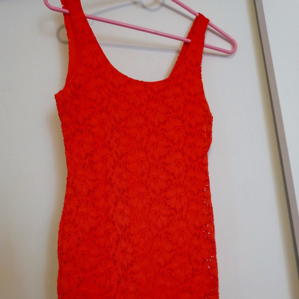 Orange lace dress